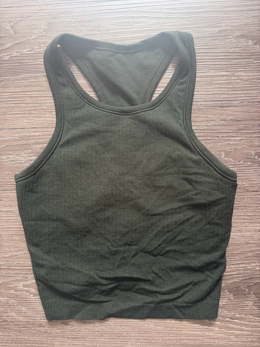 lululemon athletica Olive Ribbed Racerback Crop Tank